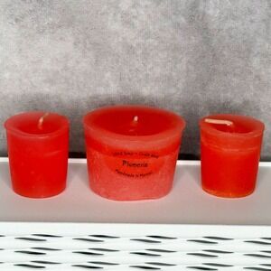 Island Soap & Candleworks Plumeria Votive Candles Set Of 3 Hawaii Tropical
